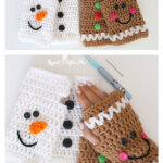 Christmas Fingerless Gloves Free Crochet Pattern and Video Tutorial