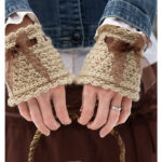 Ribbons and Grace Wristers Cuffs Free Crochet Pattern