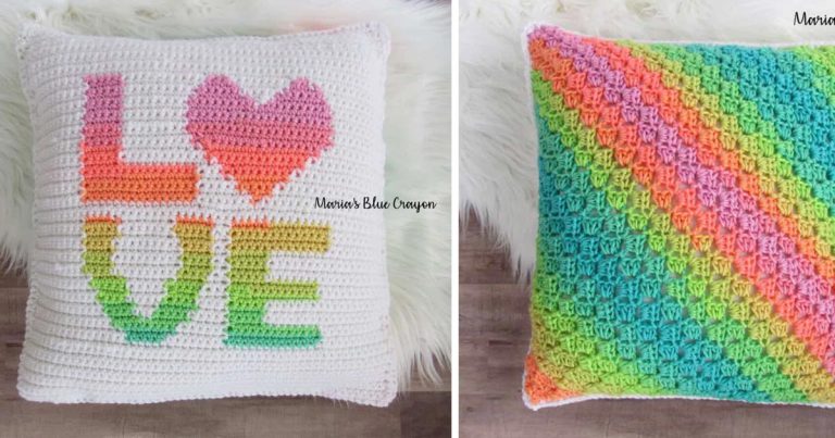 2 Love Pillow Free Crochet Pattern