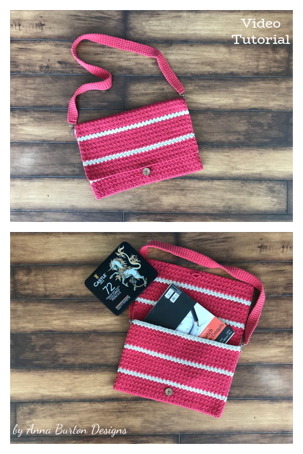 How to Crochet Messenger Bag Video Tutorial
