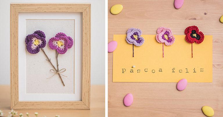 Amor-Perfeito Flower Free Crochet Pattern