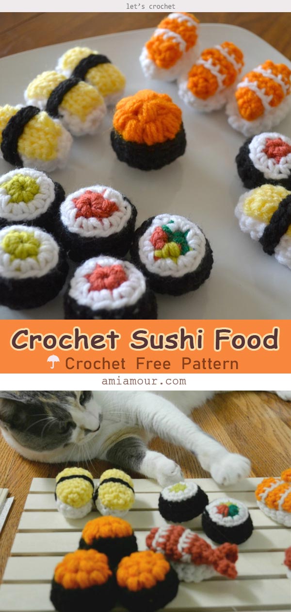 Sushi Amigurumi Food Crochet Free Pattern