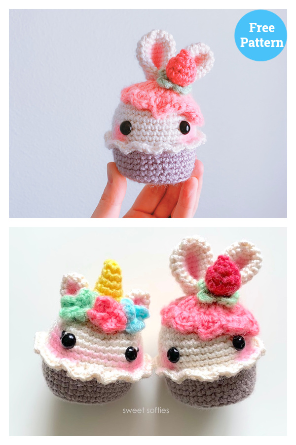 Bunny Rabbit Cupcake Free Crochet Pattern