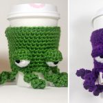 Crochet Grumpy Octopus Coffee Cup Cozy Free Pattern