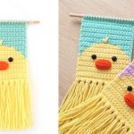 Mini Chick Wall Hanging Free Crochet Pattern