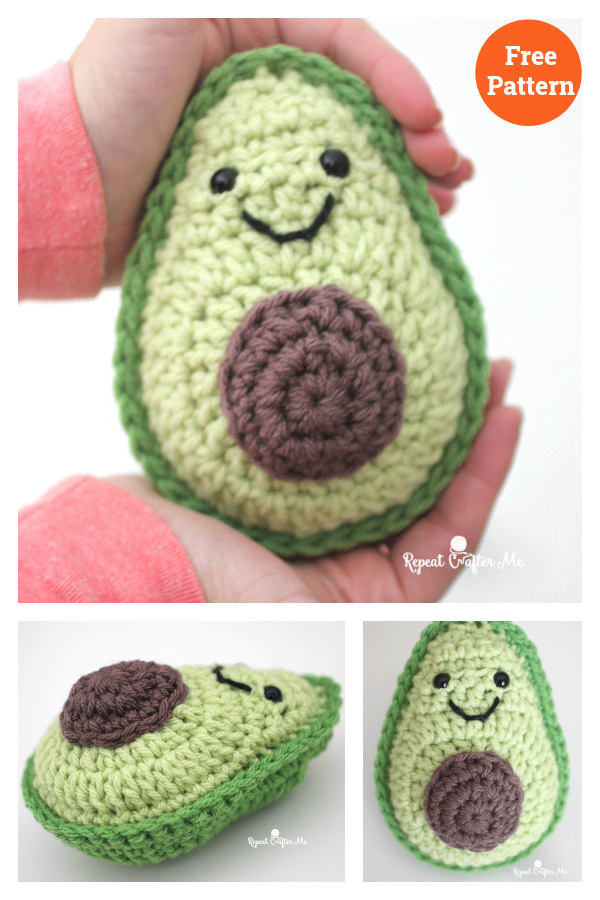 Avocado Amigurumi Crochet Free Pattern