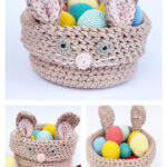 Bunny Easter Basket Free Crochet Pattern