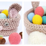 Bunny Easter Basket Free Crochet Pattern