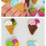 Ice Cream Applique Free Crochet Pattern