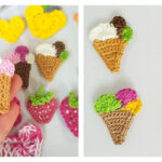 Ice Cream Applique Free Crochet Pattern