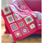 Strawberry Candy Squares Blanket Free Crochet Pattern