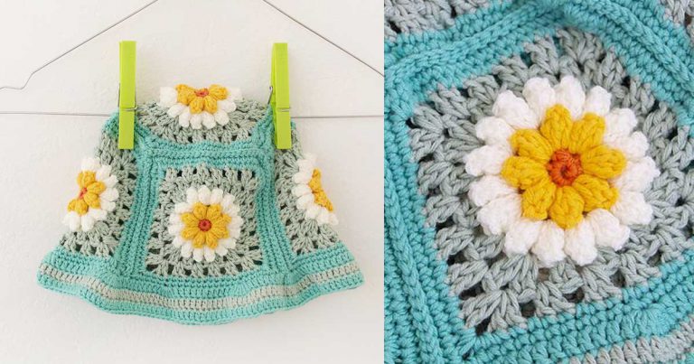 Crochet Daisy Flower Bucket Hat Free Pattern