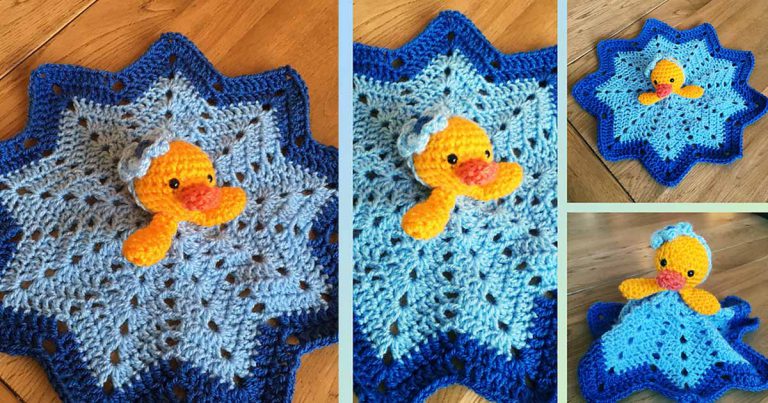 Cute Duck Security Blanket Free Crochet Pattern
