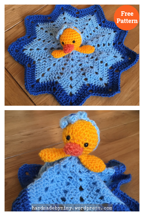 Cute Duck Security Blanket Free Crochet Pattern