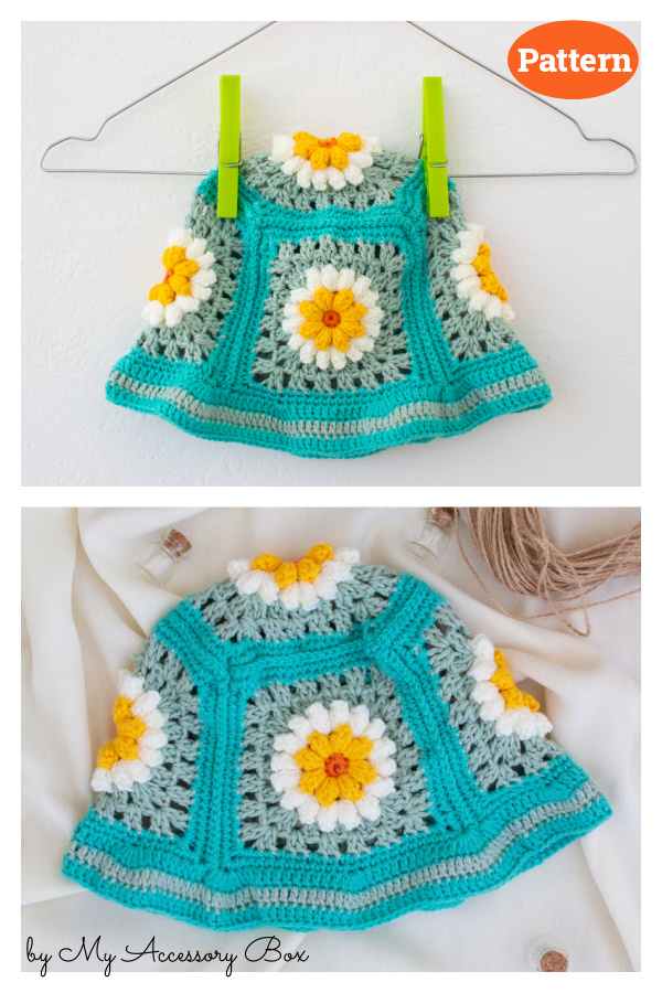 Daisy Flower Bucket Hat Crochet Pattern