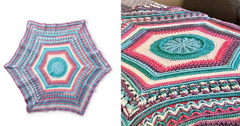 Study of Planet Earth Blanket Crochet Free Pattern
