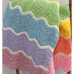 Rainbow Sherbet Wave Blanket Crochet Free Pattern