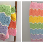 Rainbow Sherbet Wave Blanket Crochet Free Pattern