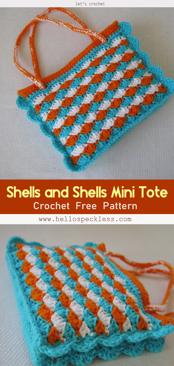 Shells and Shells Mini Tote Crochet Free Pattern