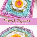 Free Crochet Floral Square Pattern