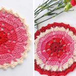 Crochet Heart Coaster for Valentine’s Day Free Pattern