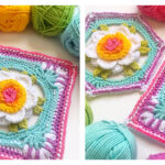 Free Crochet Floral Square Pattern