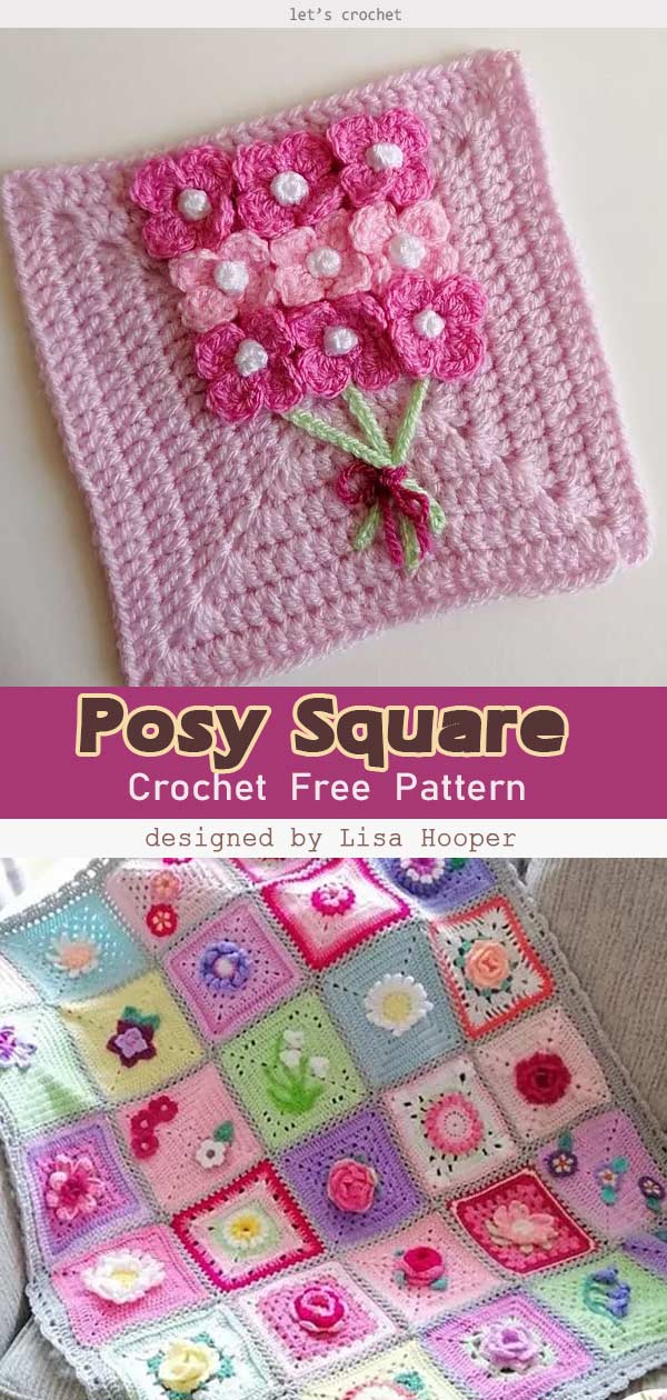 Posy Square Free Crochet Pattern