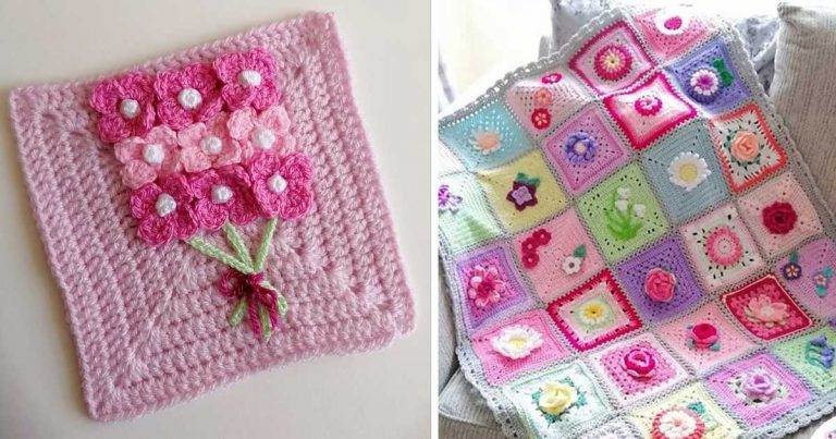 Posy Square Free Crochet Pattern