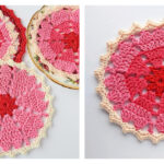 Crochet Heart Coaster for Valentine’s Day Free Pattern