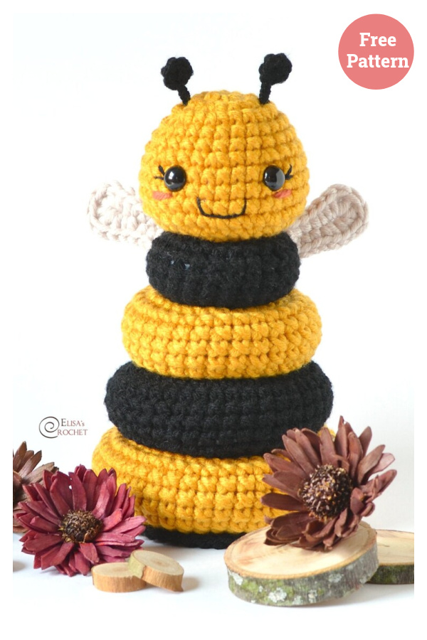 Bee Stacking Toy Free Crochet Pattern