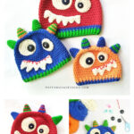 Crochet Monster Beanie Hat Free Pattern