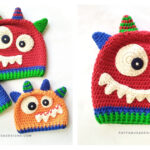 Crochet Monster Beanie Hat Free Pattern