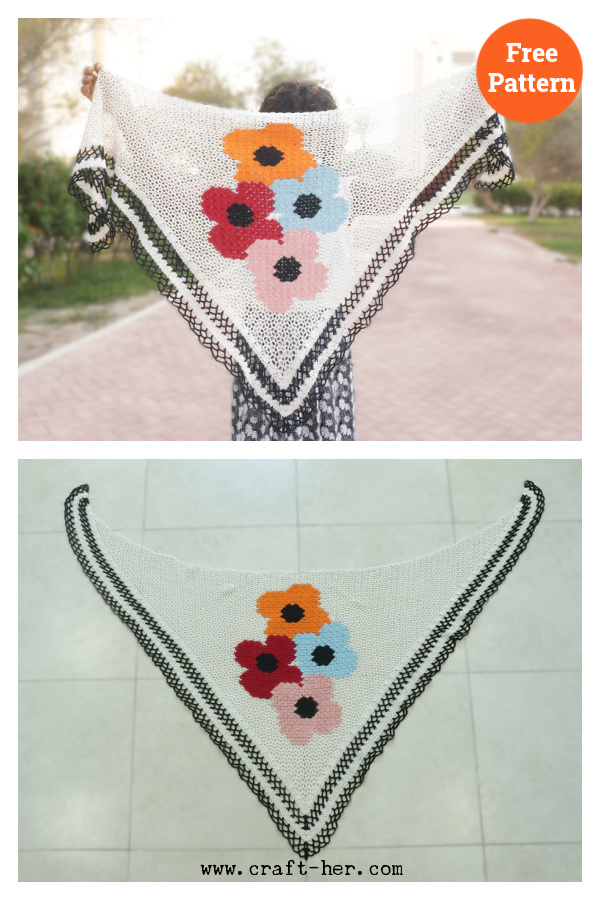 Poppy Cluster Summer Shawl Free Crochet Pattern