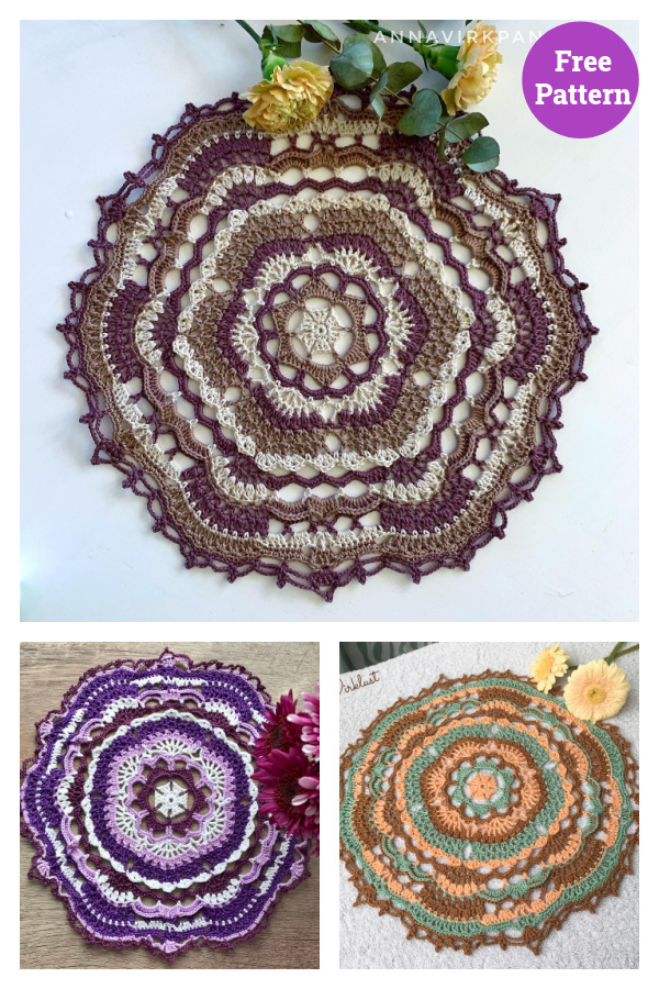 Royal Crown Mandalas Crochet Free Pattern 