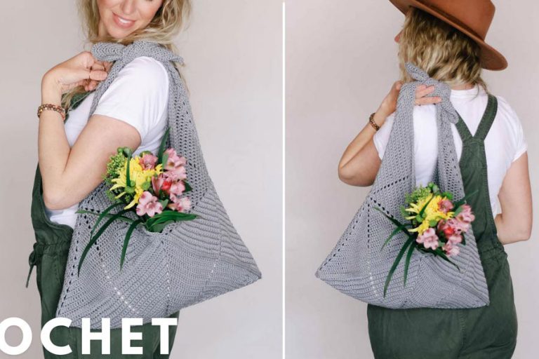 Crochet Origami Tote Bag Free Pattern