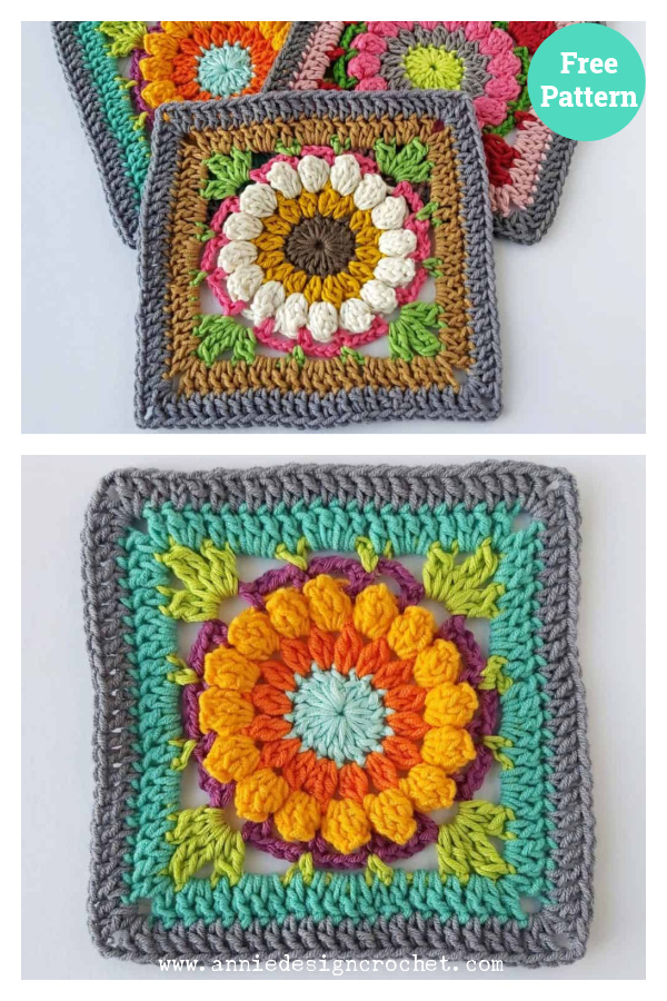 Aster Square Crochet Free Pattern