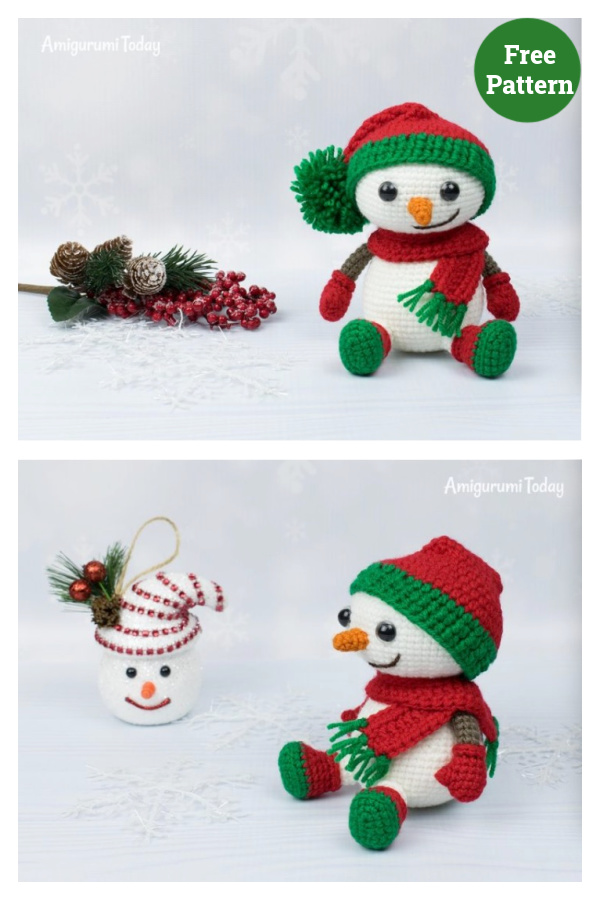 Christmas Snowman Free Crochet Pattern