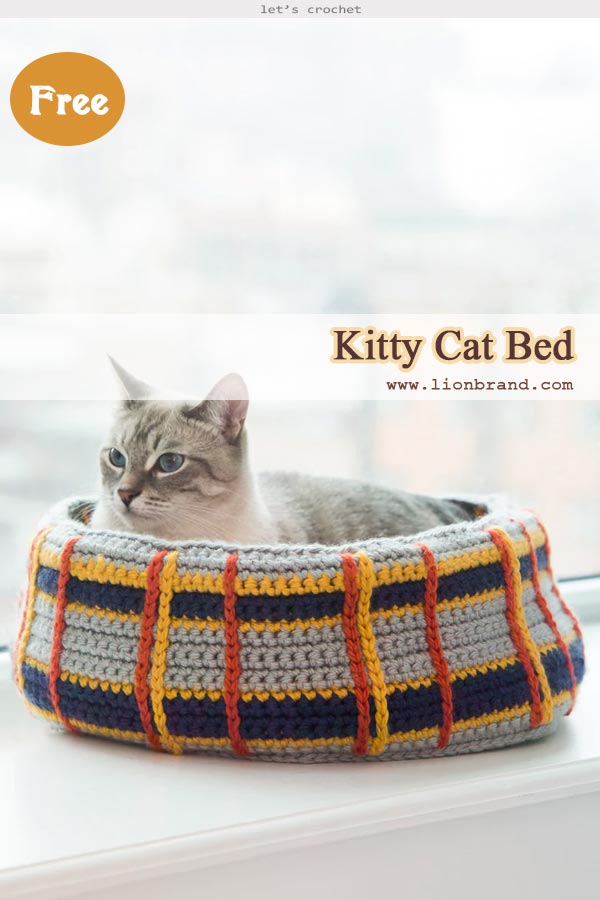 Curl-Up Kitty Cat Bed Crochet Free Pattern