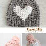 Hunter Crochet Heart Hat Free Pattern