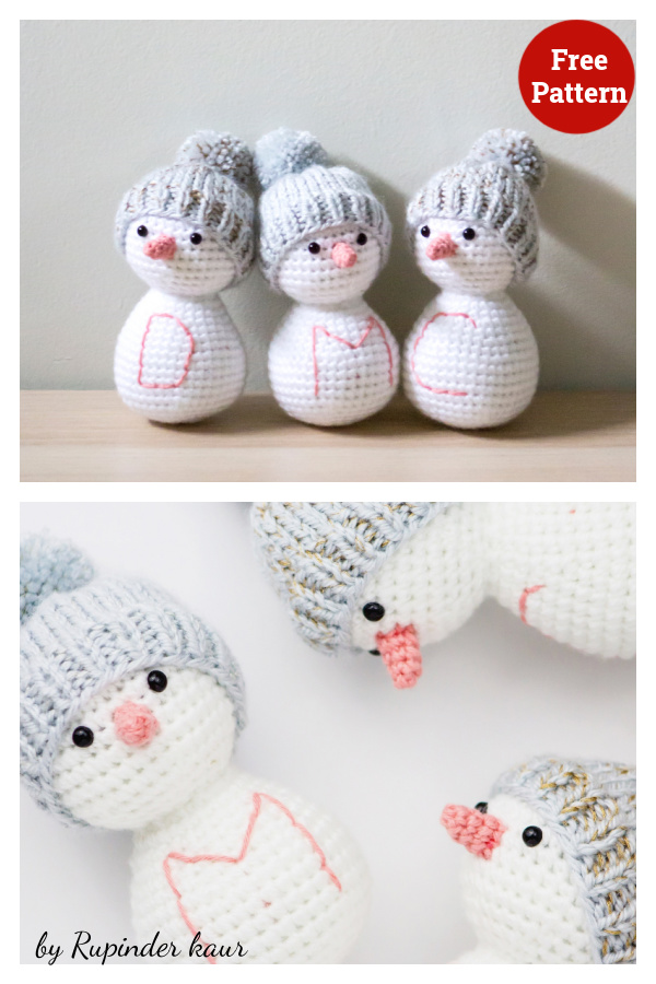 Snowman Friends Free Crochet Pattern