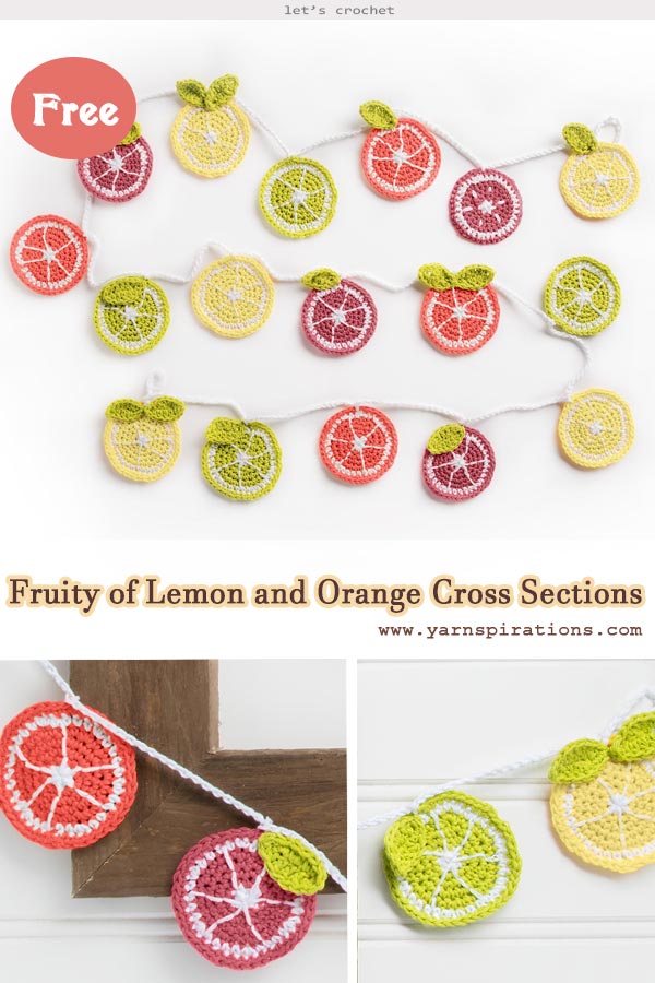 Crochet Fruity of Lemon and Orange Cross Sections Free Pattern