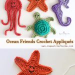 Ocean Friends Crochet Appliqués Free Pattern