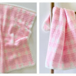 Crochet Pink Plaid Baby Blanket Free Pattern