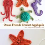 Ocean Friends Crochet Appliqués Free Pattern