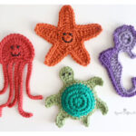 Ocean Friends Crochet Appliqués Free Pattern