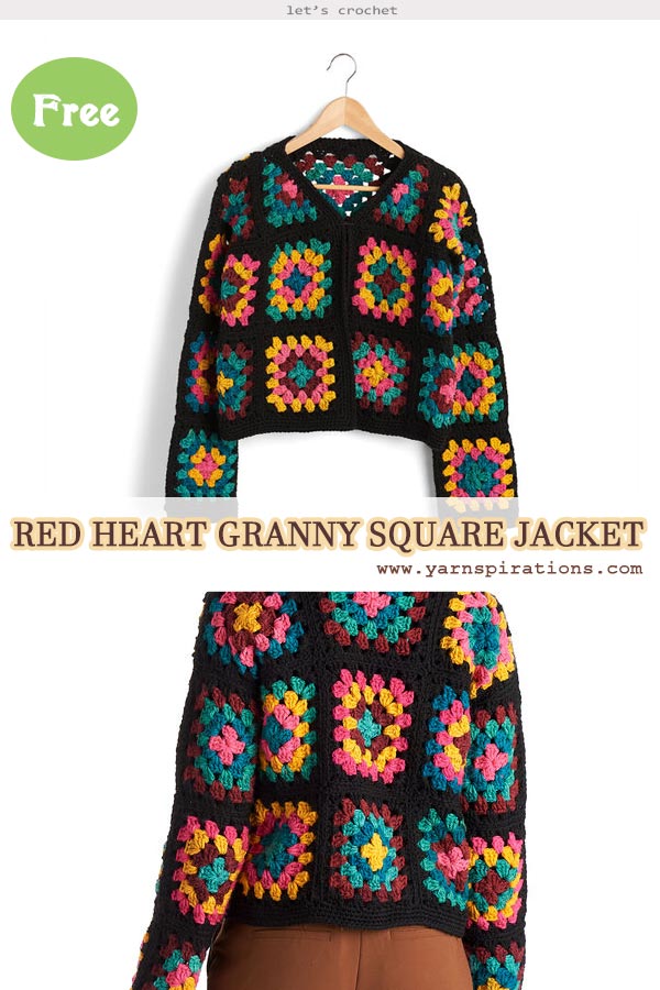 Granny Square Jacket Crochet Free Pattern 