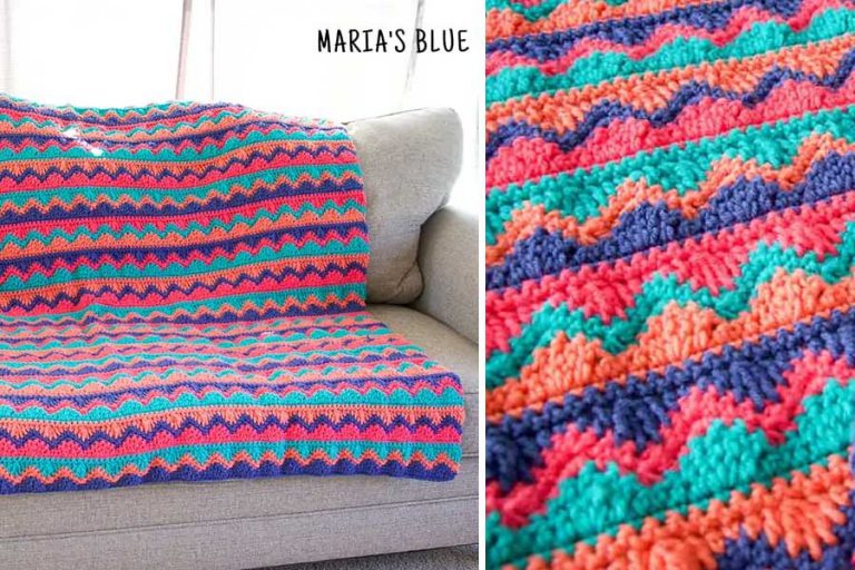 Crochet Chevron and Waves Blanket Free Pattern