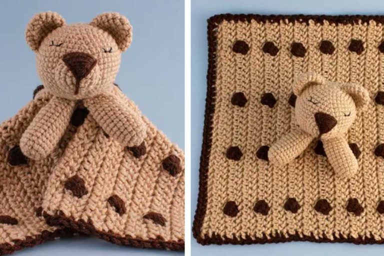 Bear Lovey blanket Free Crochet Pattern