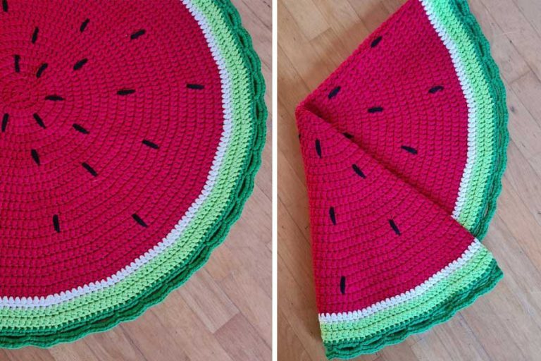 Watermelon Rug Crochet Free Pattern