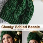 Chunky Cabled Crochet Beanie Free Pattern